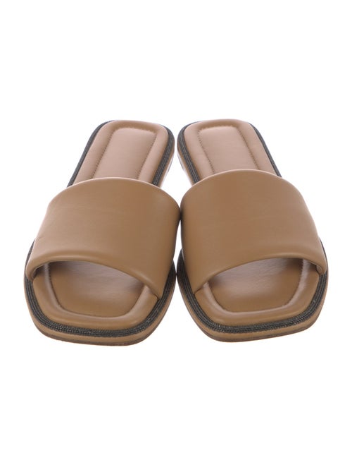 Brunello Cucinelli Monili Leather Slides