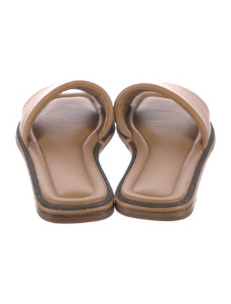 Brunello Cucinelli Monili Leather Slides