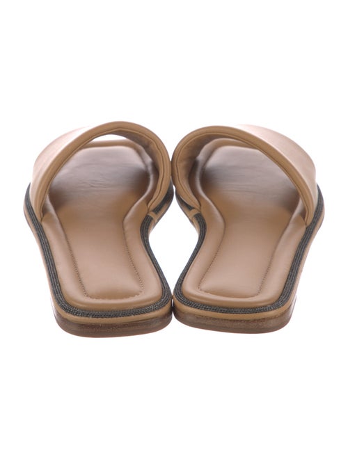 Brunello Cucinelli Monili Leather Slides
