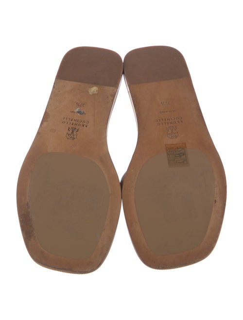 Brunello Cucinelli Monili Leather Slides
