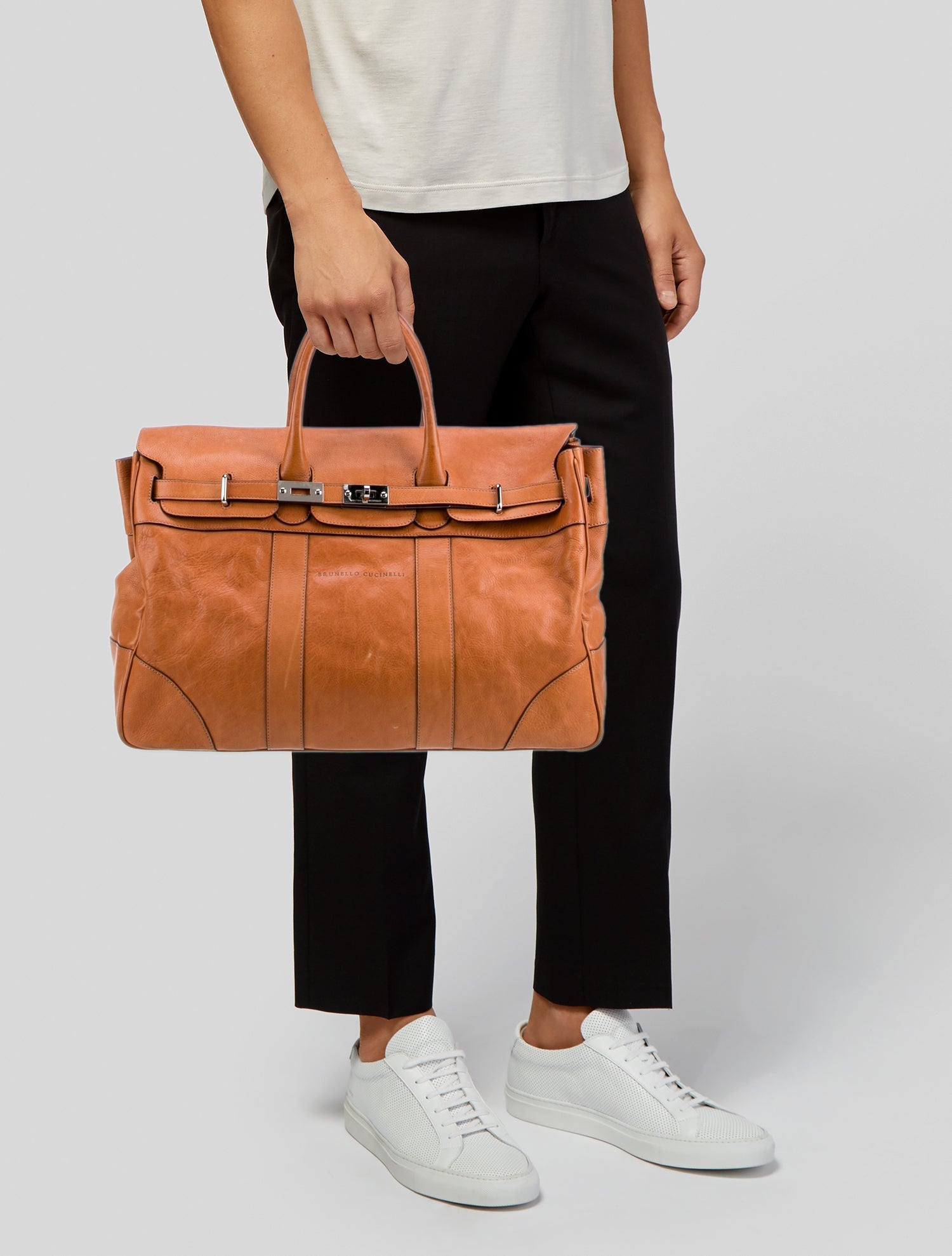 Brunello Cucinelli Leather Weekender Bag