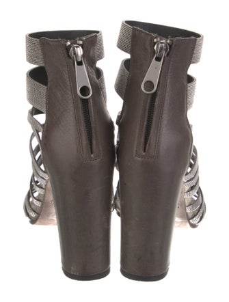 Brunello Cucinelli Monili Leather Gladiator Sandals