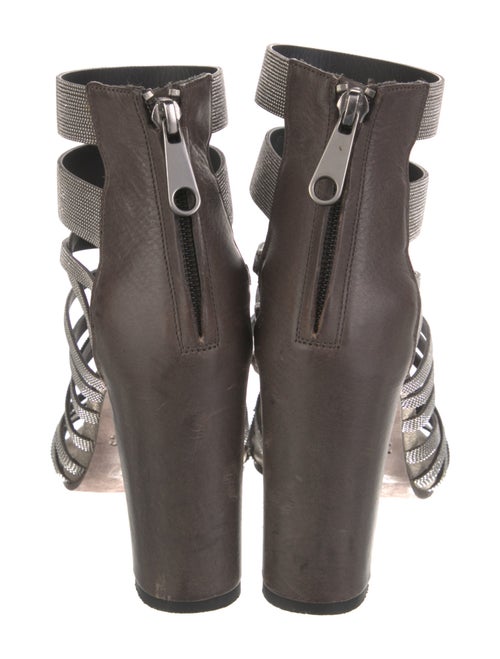 Brunello Cucinelli Monili Leather Gladiator Sandals