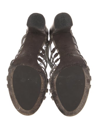 Brunello Cucinelli Monili Leather Gladiator Sandals