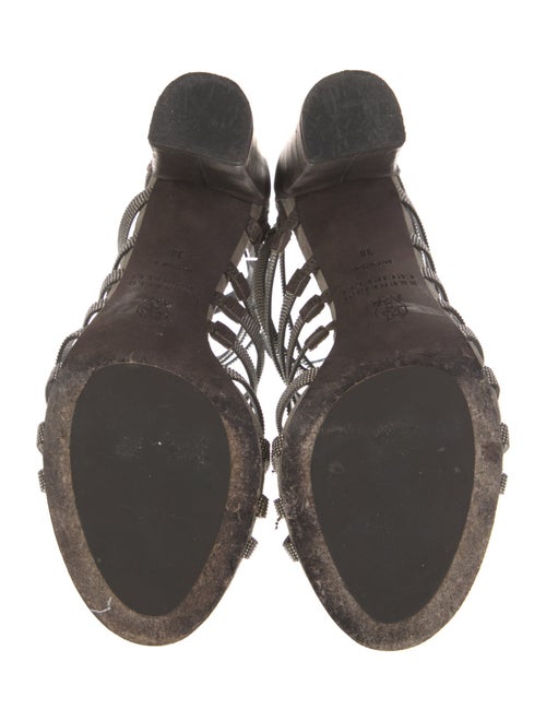 Brunello Cucinelli Monili Leather Gladiator Sandals