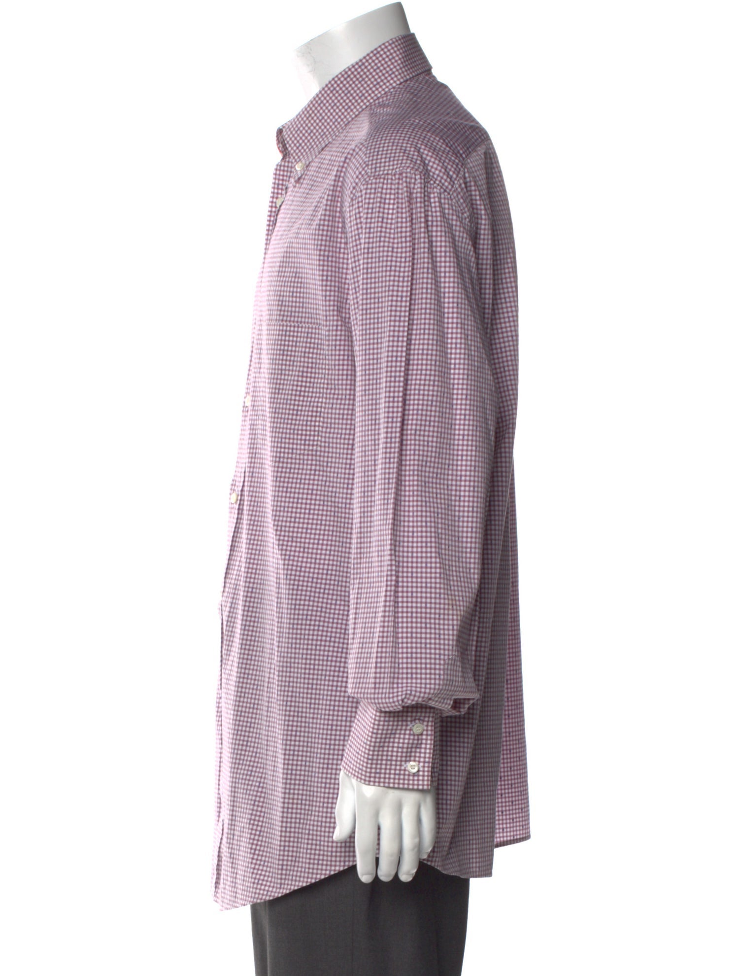 Brunello Cucinelli Plaid Print Long Sleeve Tuxedo Shirt