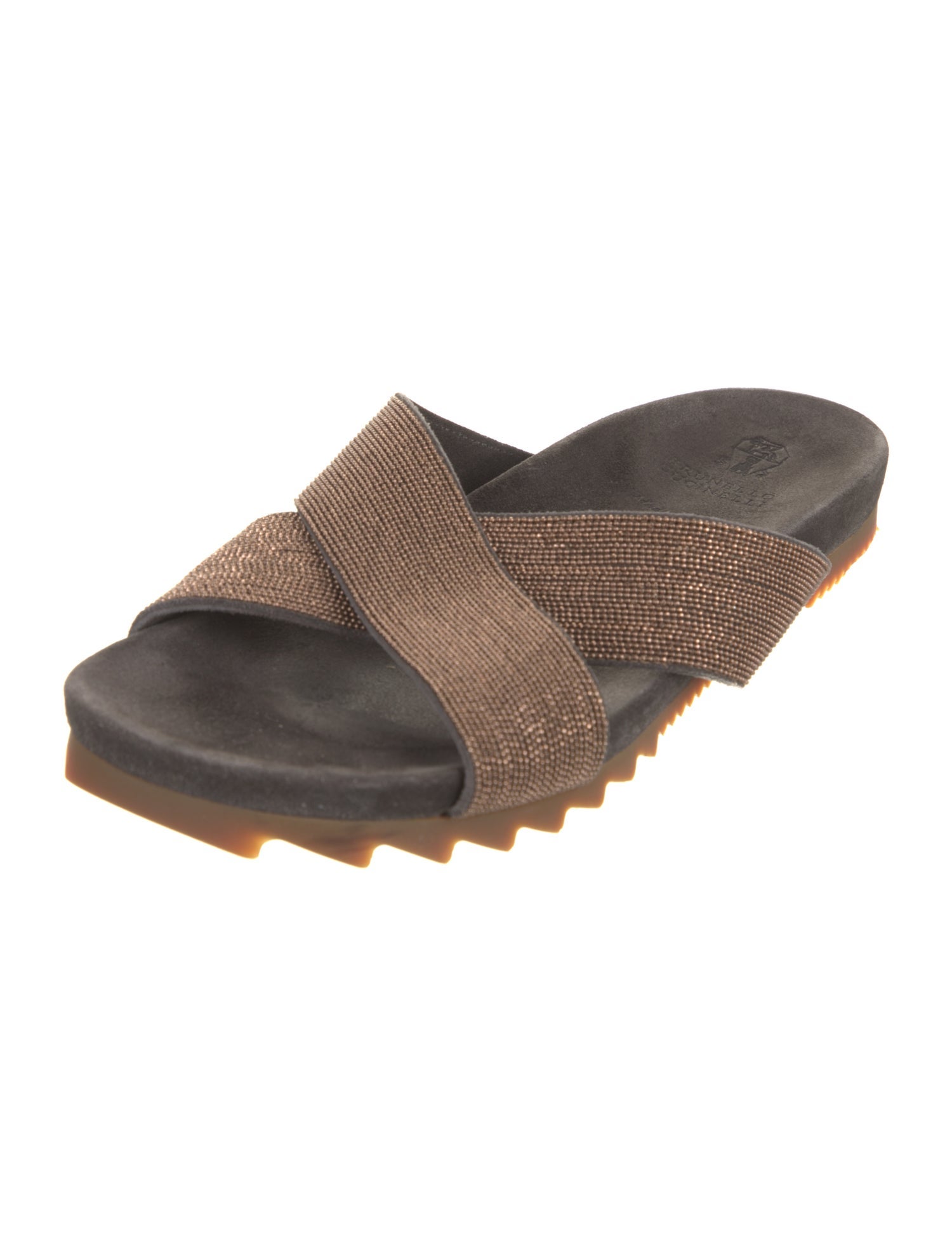 Brunello Cucinelli Monili Suede Slides