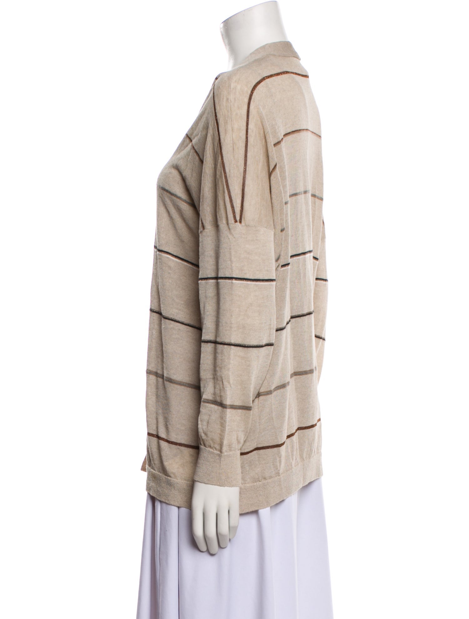 Brunello Cucinelli Linen Striped Sweater