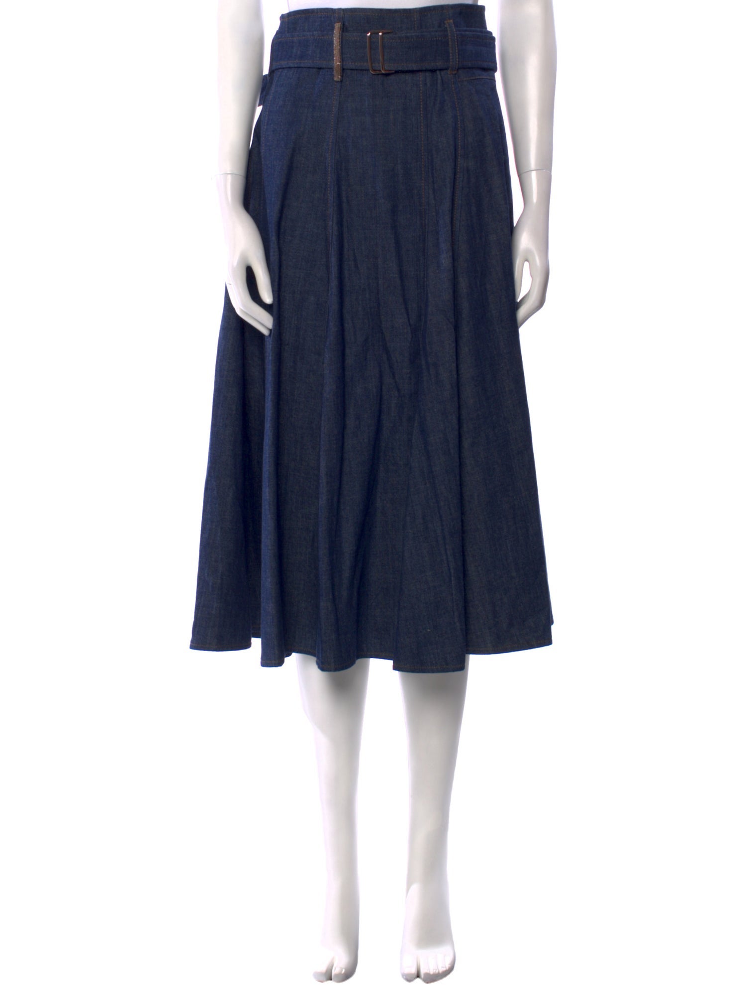 Brunello Cucinelli Beaded Accents Knee-Length Skirt