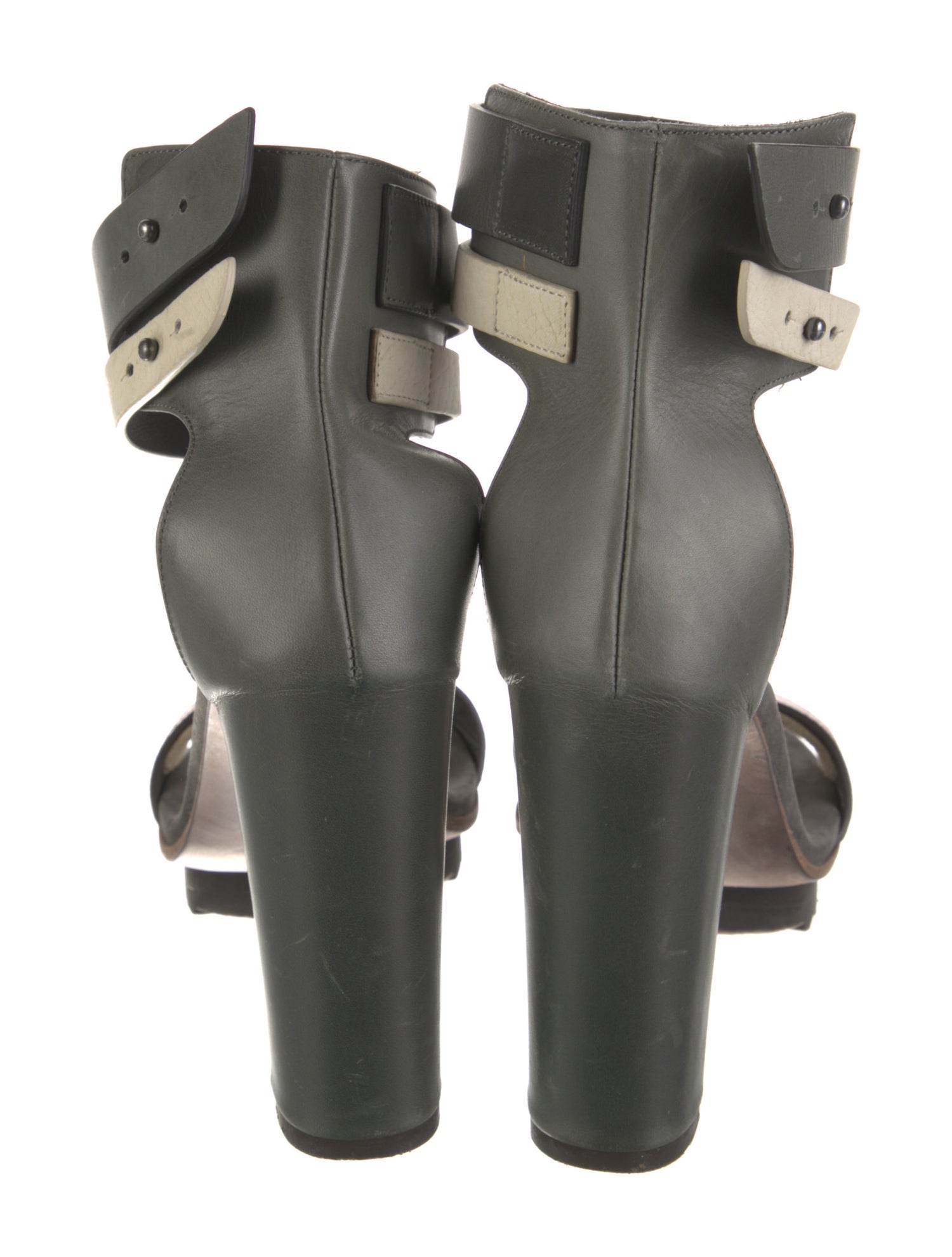 Brunello Cucinelli Leather Colorblock Pattern Sandals