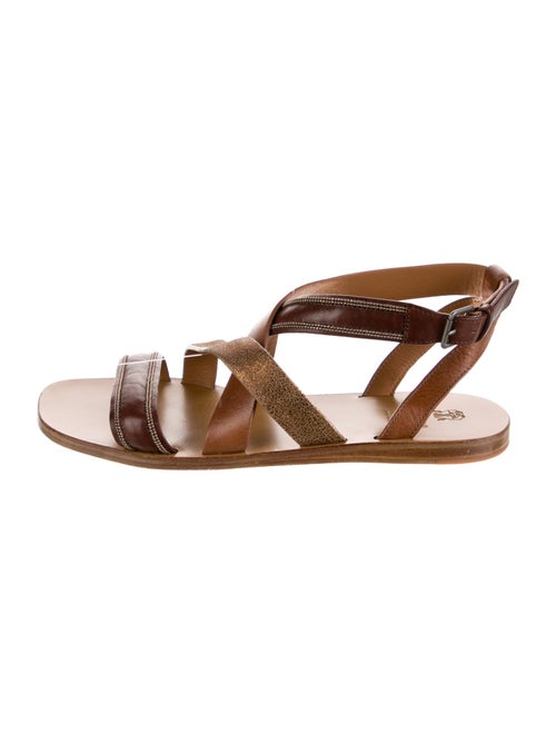 Brunello Cucinelli Monili Leather Gladiator Sandals