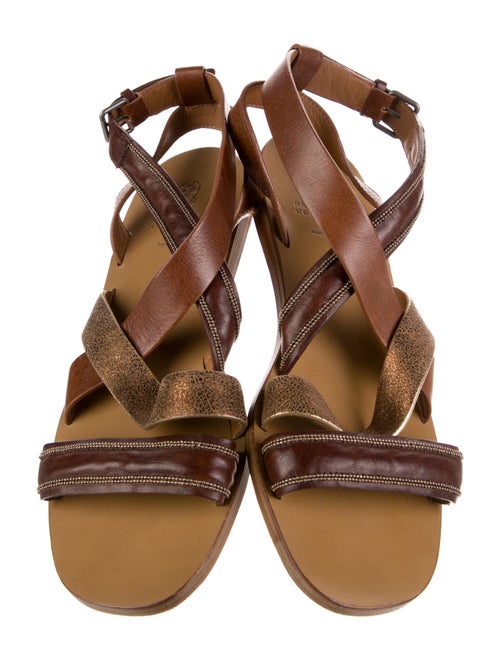 Brunello Cucinelli Monili Leather Gladiator Sandals