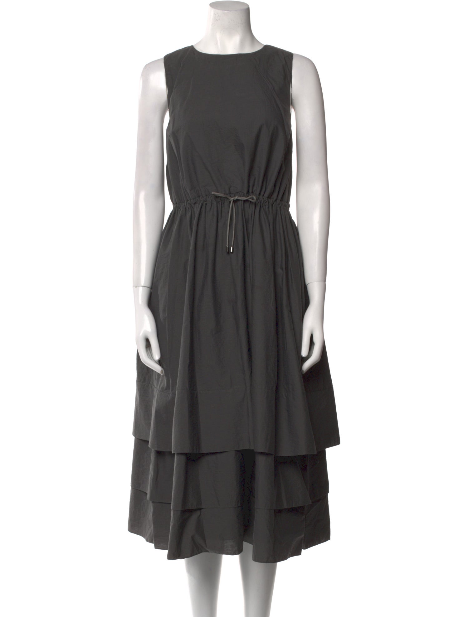 Brunello Cucinelli Bateau Neckline Midi Length Dress