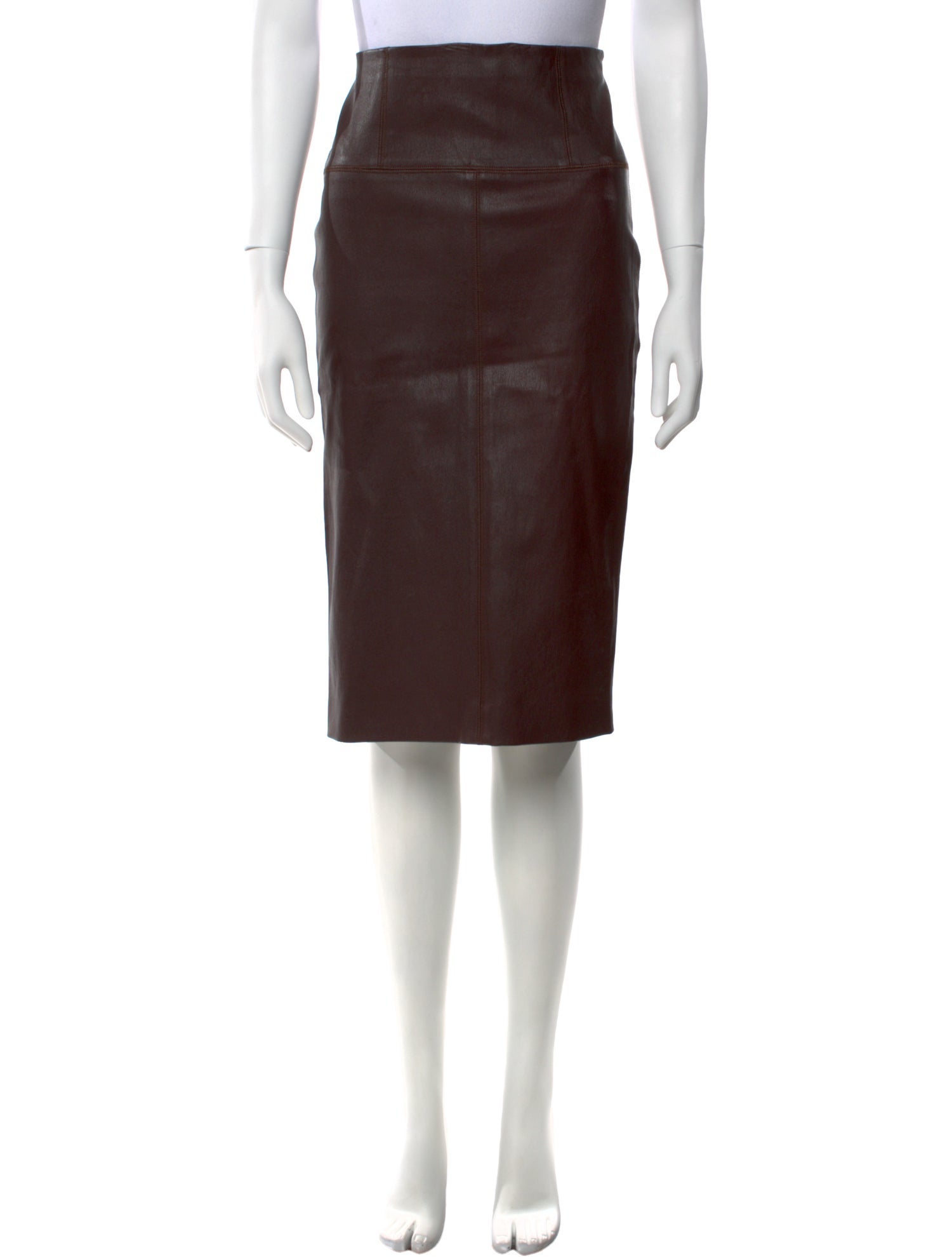 Brunello Cucinelli Leather Knee-Length Skirt