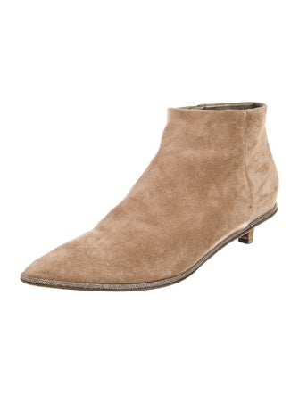 Brunello Cucinelli Suede Beaded Accents Boots