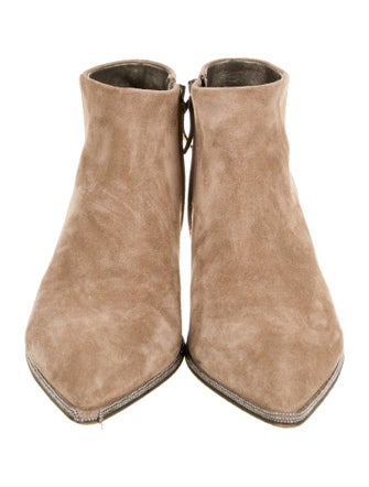 Brunello Cucinelli Suede Beaded Accents Boots