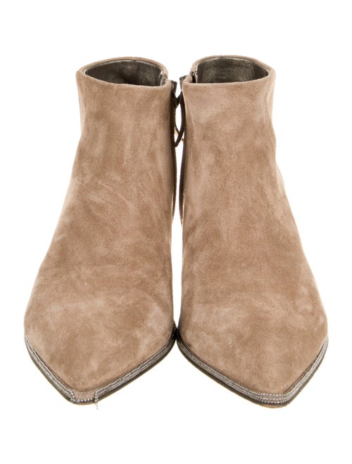 Brunello Cucinelli Suede Beaded Accents Boots