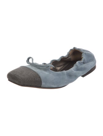 Brunello Cucinelli Suede Printed Ballet Flats