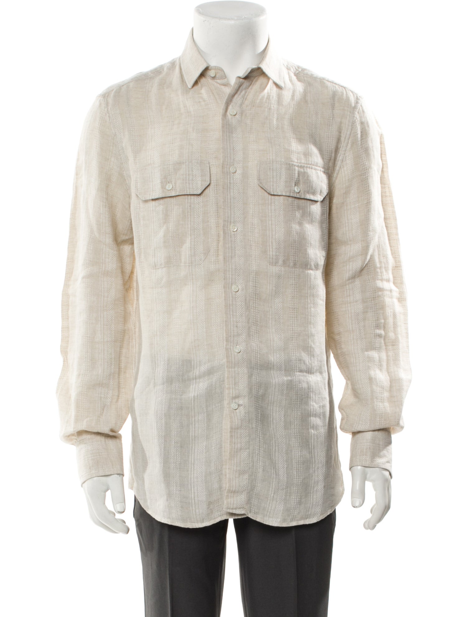 Brunello Cucinelli Linen Long Sleeve Shirt