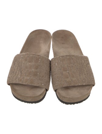 Brunello Cucinelli Monili Suede Slides