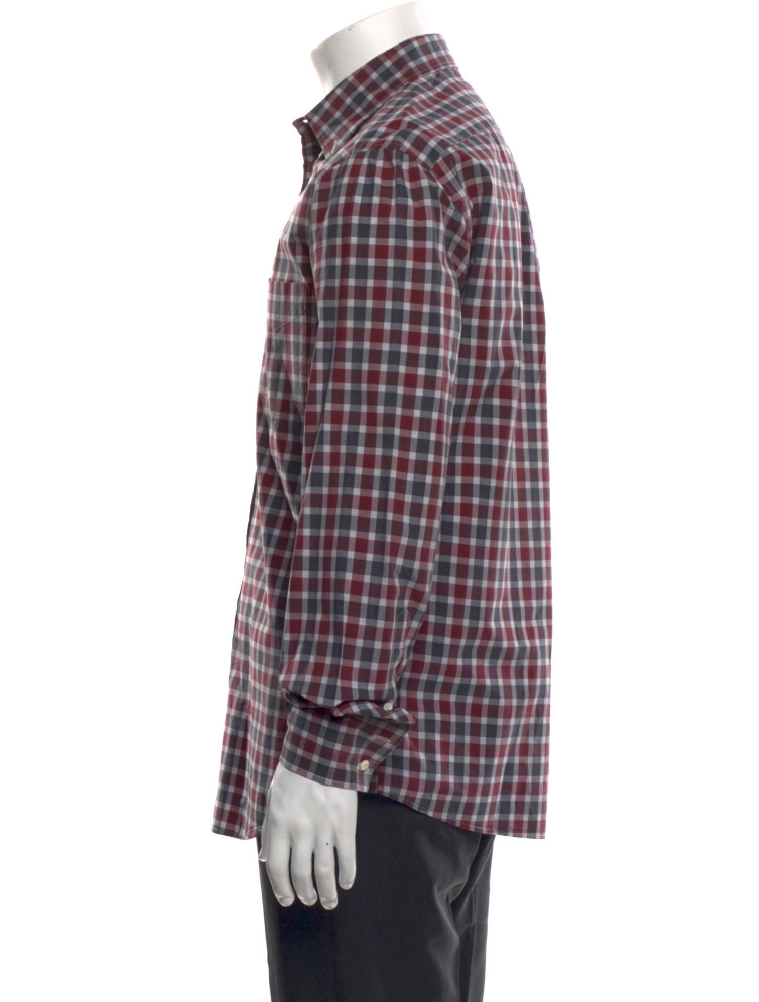 Brunello Cucinelli Plaid Print Long Sleeve Dress Shirt
