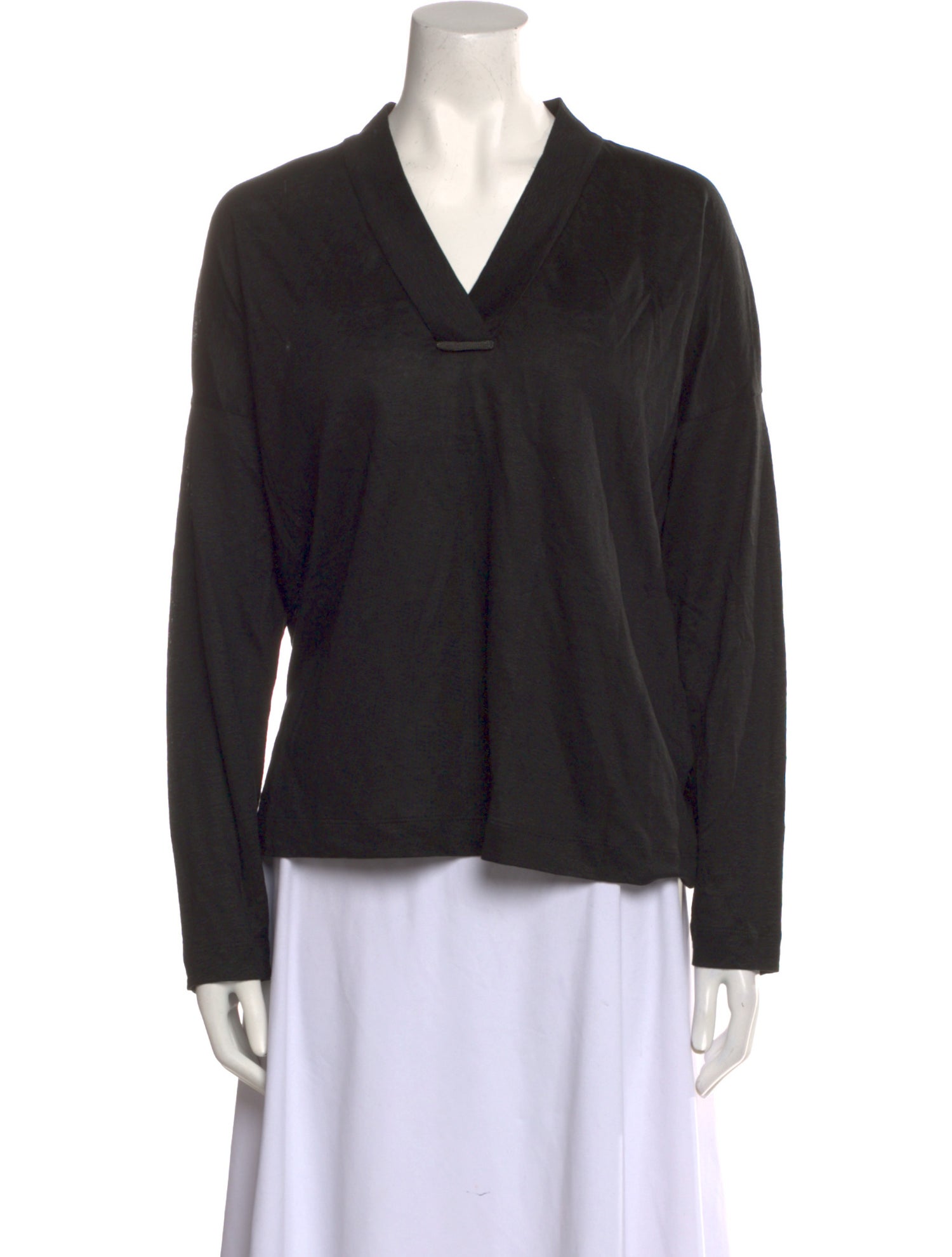 Brunello Cucinelli Linen V-Neck Top