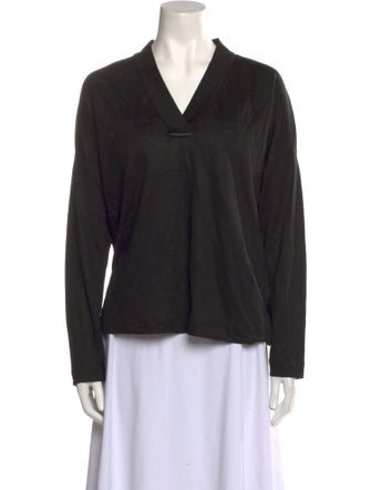 Brunello Cucinelli Linen V-Neck Top