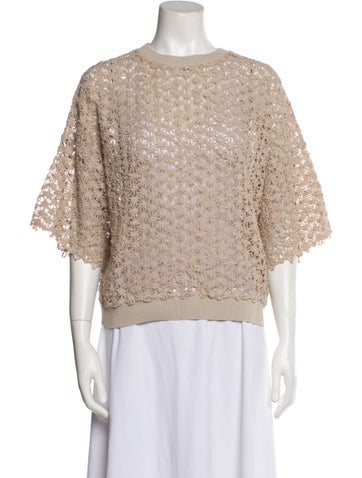 Brunello Cucinelli Tops Crew Neck Short Sleeve Sweatshirt M