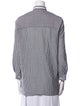 Brunello Cucinelli Striped Mock Neck Button-Up Top