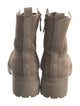 Brunello Cucinelli Suede Crystal Embellishments Combat Boots