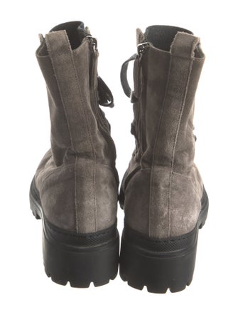 Brunello Cucinelli Monili Suede Combat Boots