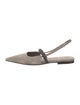 Brunello Cucinelli Suede Beaded Accents Slingback Flats