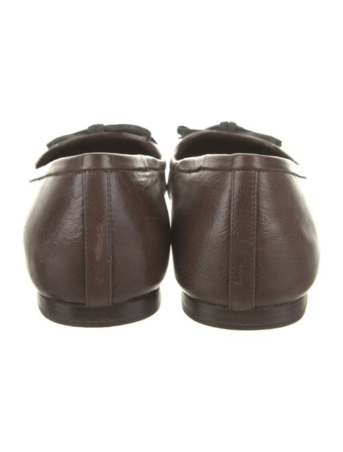 Brunello Cucinelli Leather Bow Accents Ballet Flats