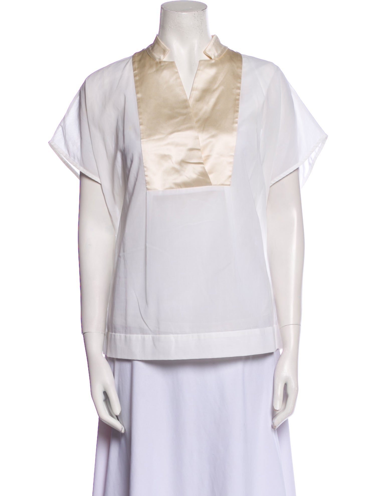 Brunello Cucinelli V-Neck Short Sleeve Blouse