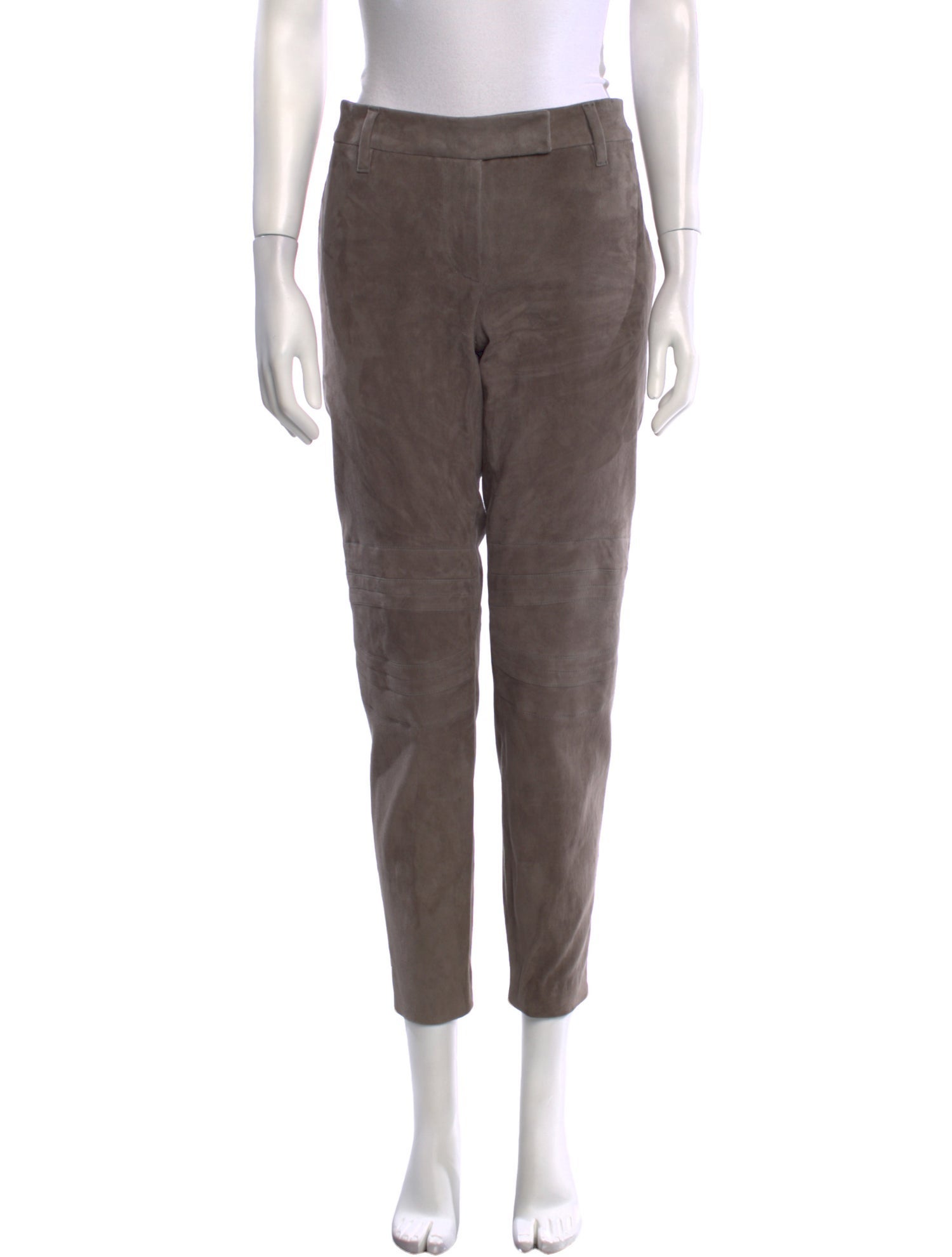 Brunello Cucinelli Leather Straight Leg Pants