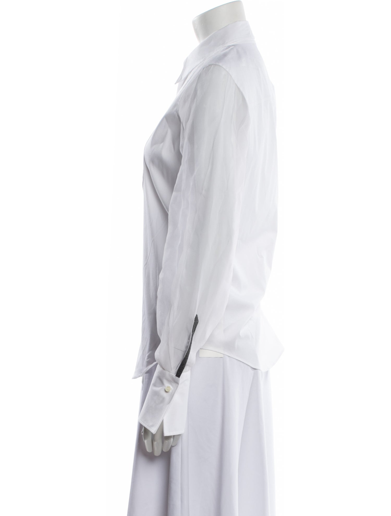Brunello Cucinelli Long Sleeve Button-Up Top