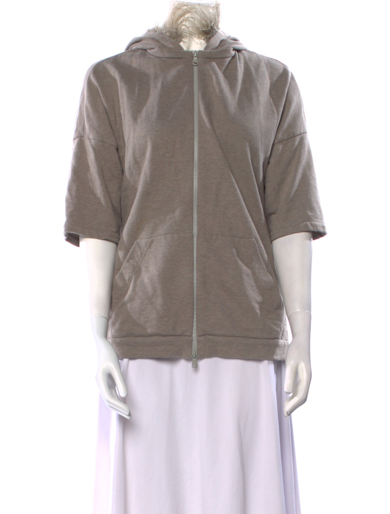 Brunello Cucinelli V-Neck Three-Quarter Sleeve Sweatshirt