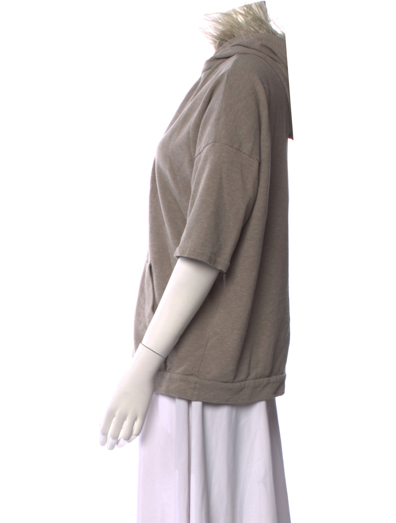 Brunello Cucinelli V-Neck Three-Quarter Sleeve Sweatshirt