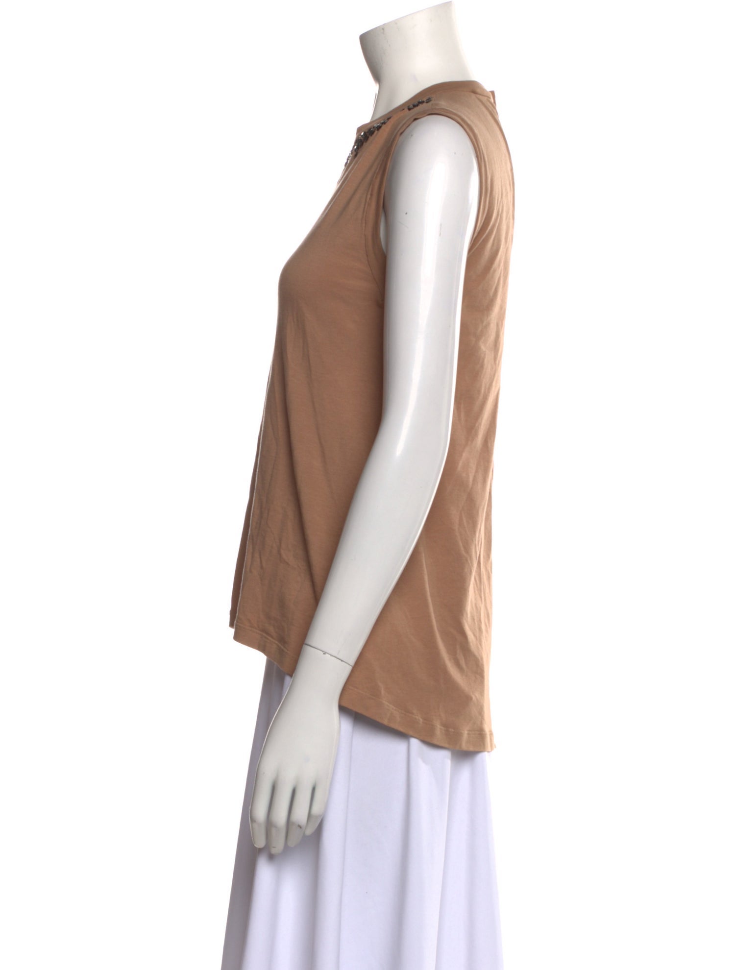 Brunello Cucinelli Crew Neck Sleeveless Top