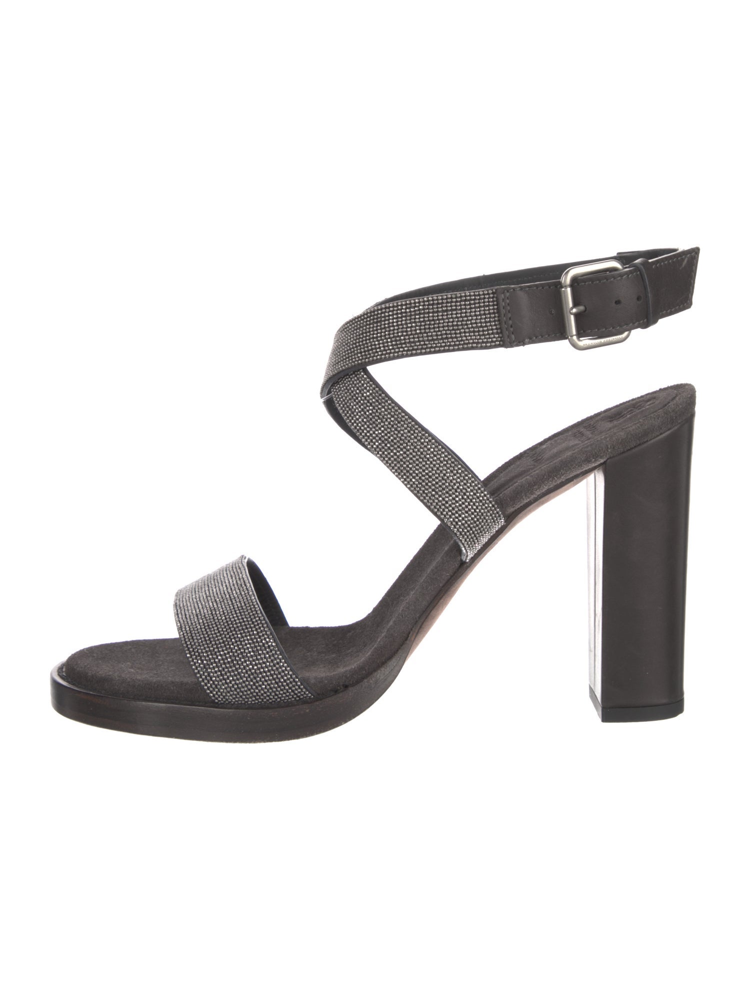 Brunello Cucinelli Monili Suede Sandals