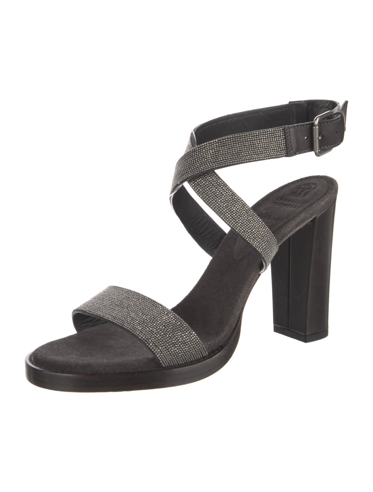 Brunello Cucinelli Monili Suede Sandals