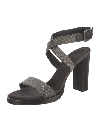 Brunello Cucinelli Monili Suede Sandals
