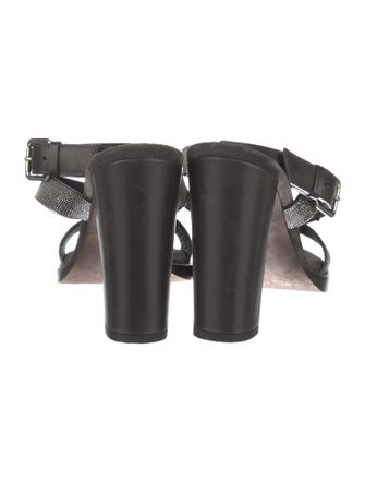 Brunello Cucinelli Monili Suede Sandals