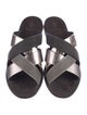 Brunello Cucinelli Leather Animal Print Slides