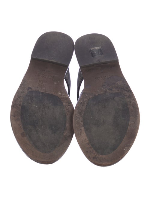 Brunello Cucinelli Leather Animal Print Slides