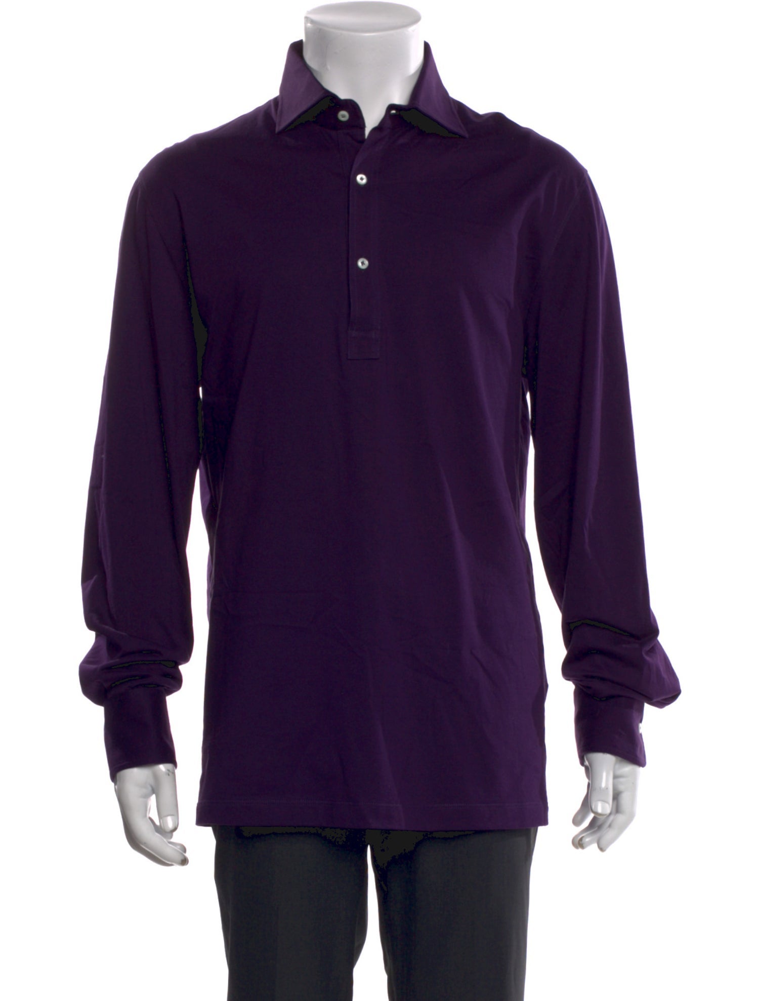 Brunello Cucinelli V-Neck Long Sleeve Polo Shirt
