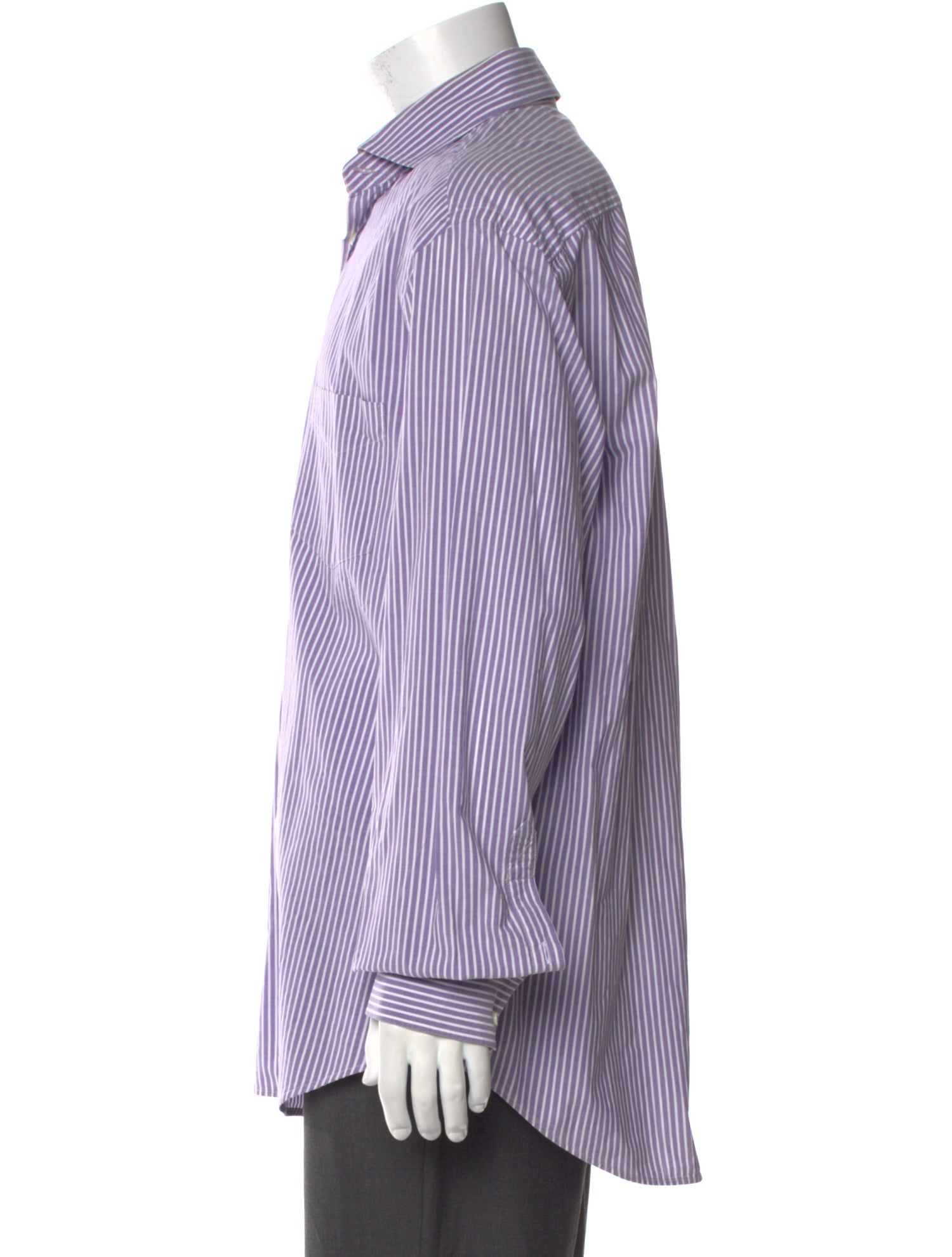 Brunello Cucinelli Striped Long Sleeve Dress Shirt