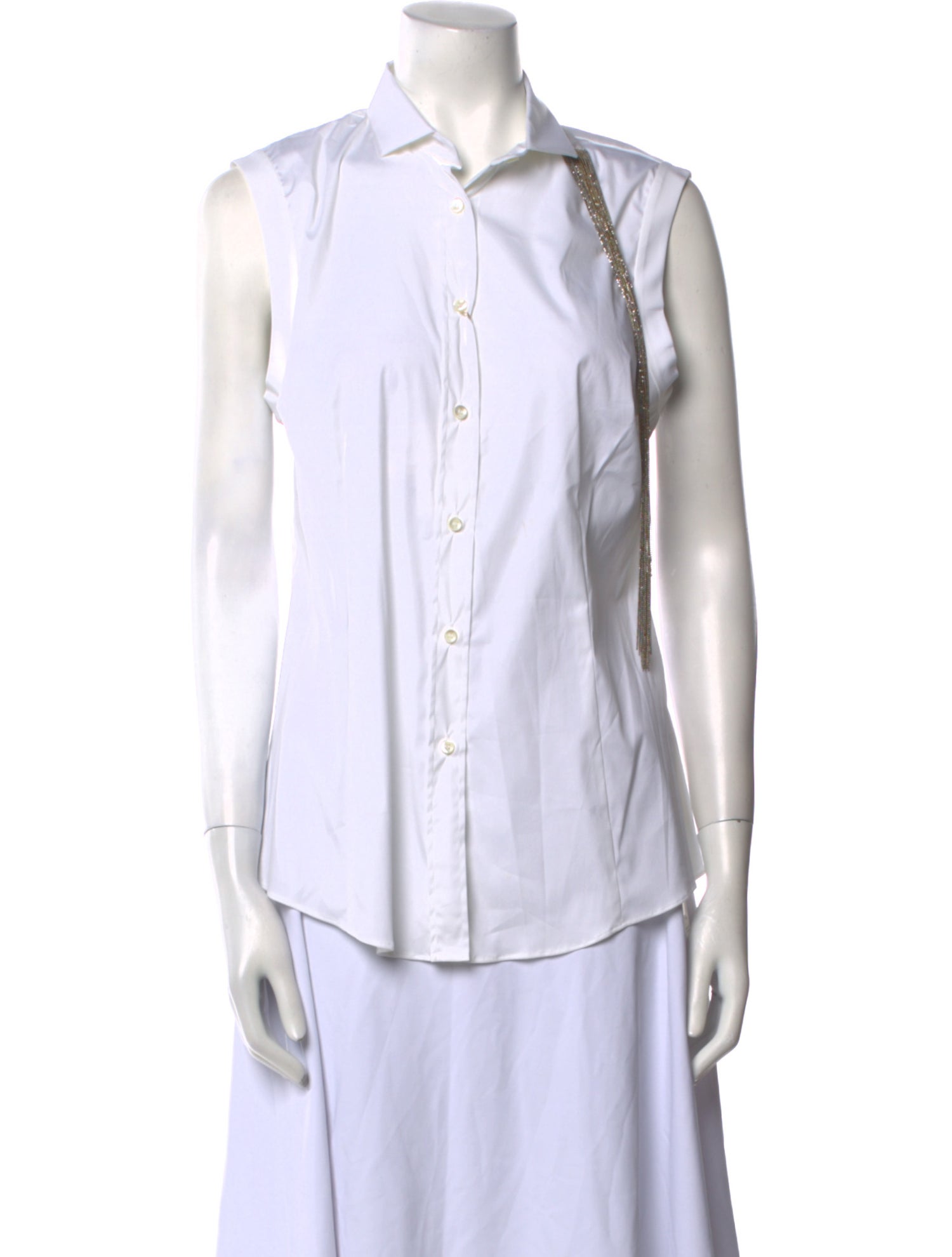 Brunello Cucinelli Sleeveless Button-Up Top