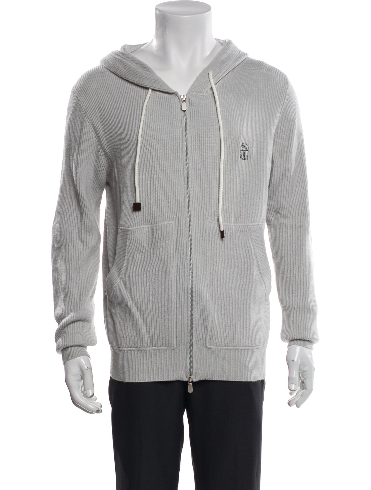 Brunello Cucinelli V-Neck Long Sleeve Hoodie