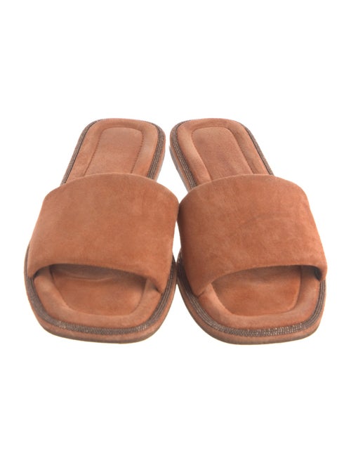 Brunello Cucinelli Monili Suede Slides